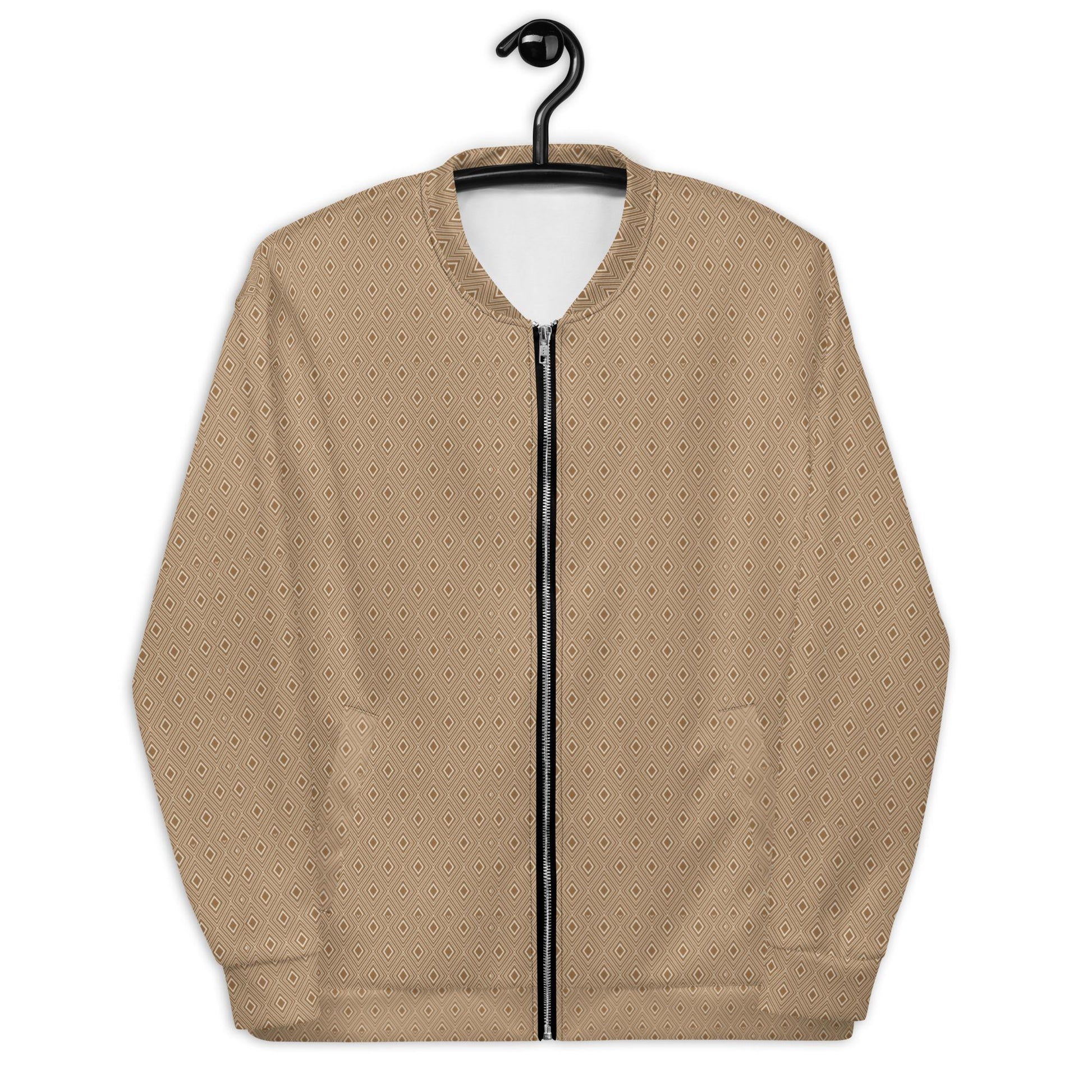 Geometric All-Over Pattern Men’s Bomber Jacket | Stylish Casual Outerwear | Trendy & Comfortable Fashion Jacket for Men