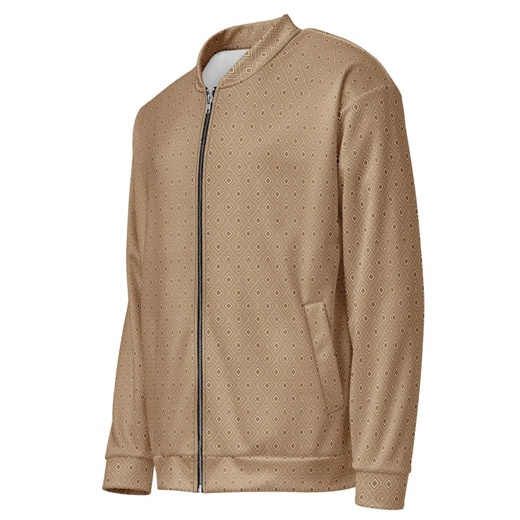 Geometric All-Over Pattern Men’s Bomber Jacket | Stylish Casual Outerwear | Trendy & Comfortable Fashion Jacket for Men
