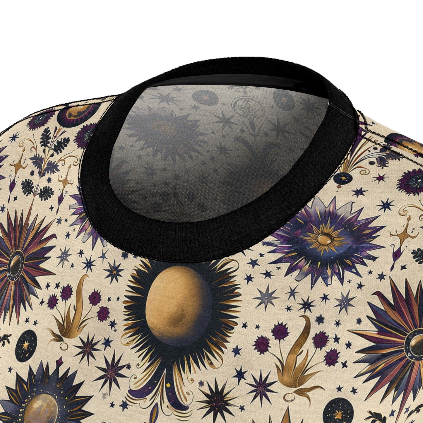 Celestial Floral Women's Tee, Boho Style T-Shirt, Festival Wear, Astrology Tee, Unique Graphic Top, Gift for Her