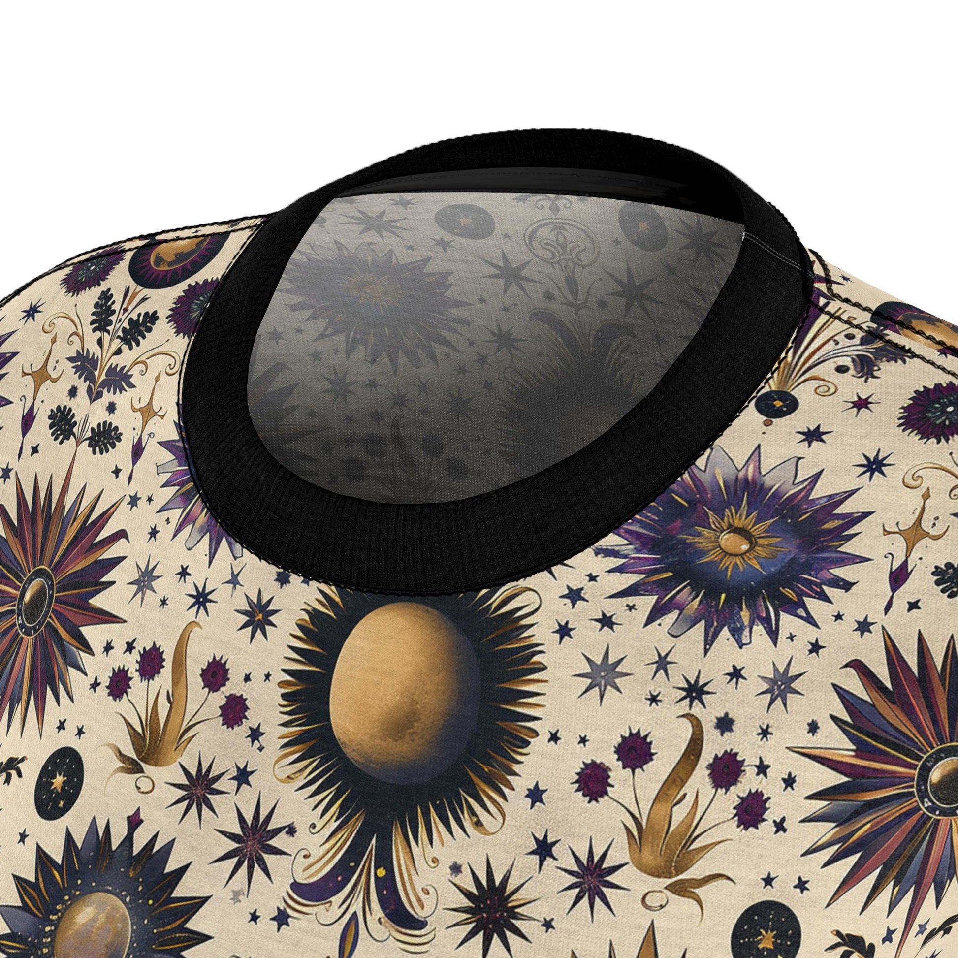 Celestial Floral Women's Tee, Boho Style T-Shirt, Festival Wear, Astrology Tee, Unique Graphic Top, Gift for Her