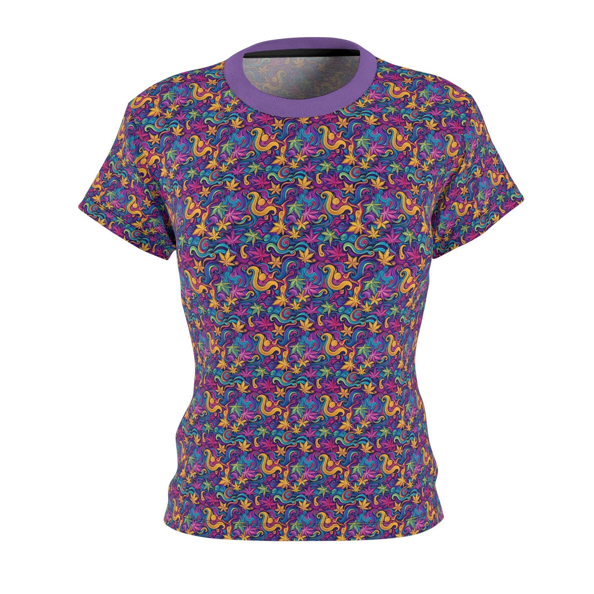 Vibrant Floral Women's Tee - Colorful Patterned Top for Casual Outings, Summer Fashion, Gift for Her, Comfortable Wear, Unique Style