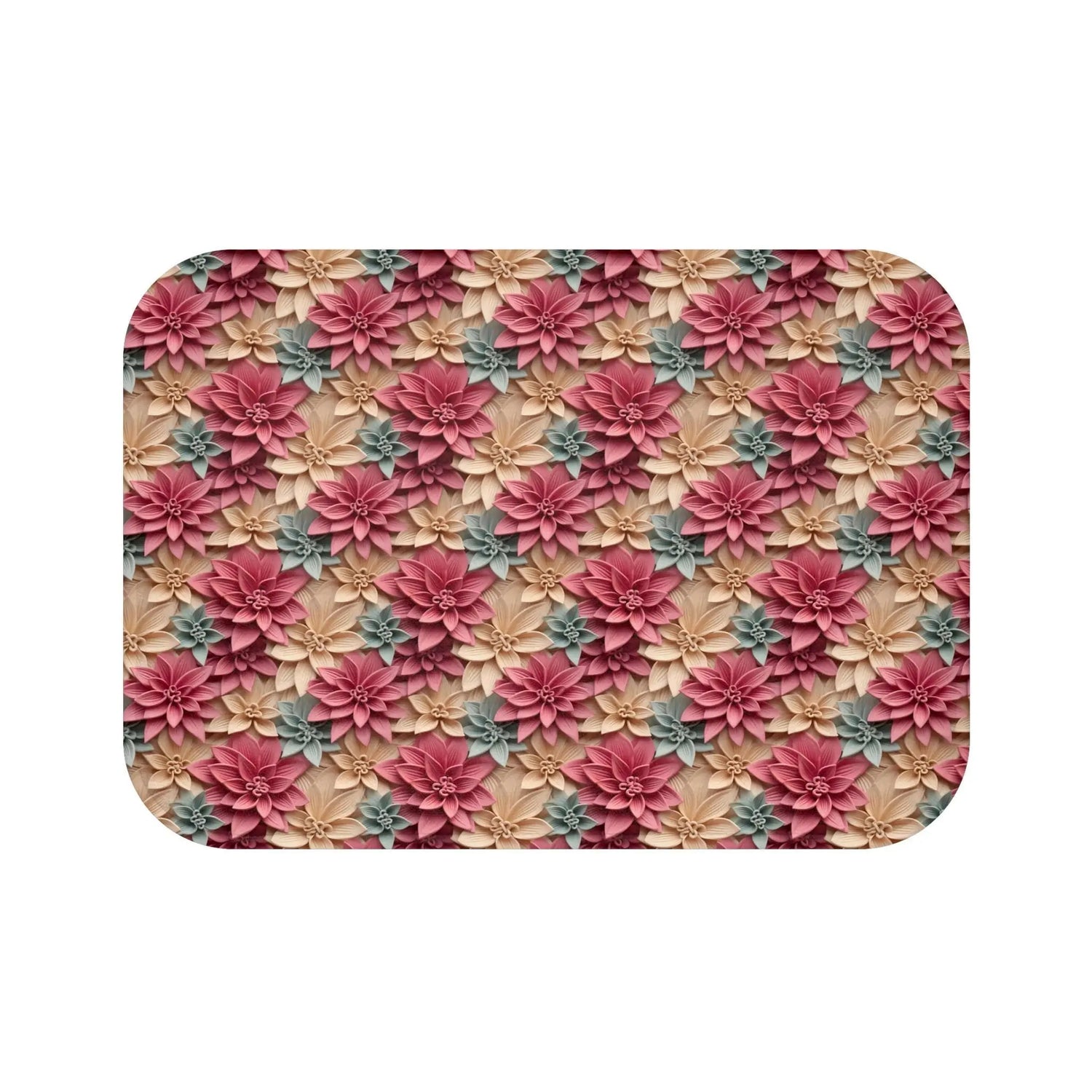 Floral Elegance Bath Mat - Boho Bathroom Decor, Gift for Her, Flower Home Accent, Cozy Retreat, Housewarming Gift