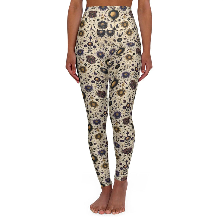Bohemian High Waisted Yoga Leggings, Floral Workout Pants, Fitness Leggings, Yoga Apparel, Activewear, Gift for Her