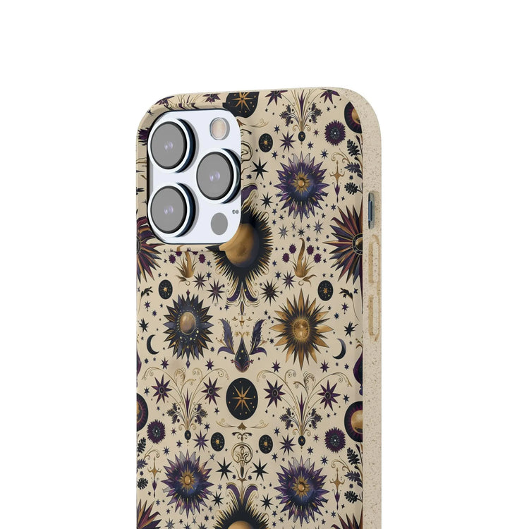 Celestial Biodegradable Phone Case - Eco-Friendly, Floral Design, Sustainable Gift, Perfect for Nature Lovers, Unique Phone Accessory