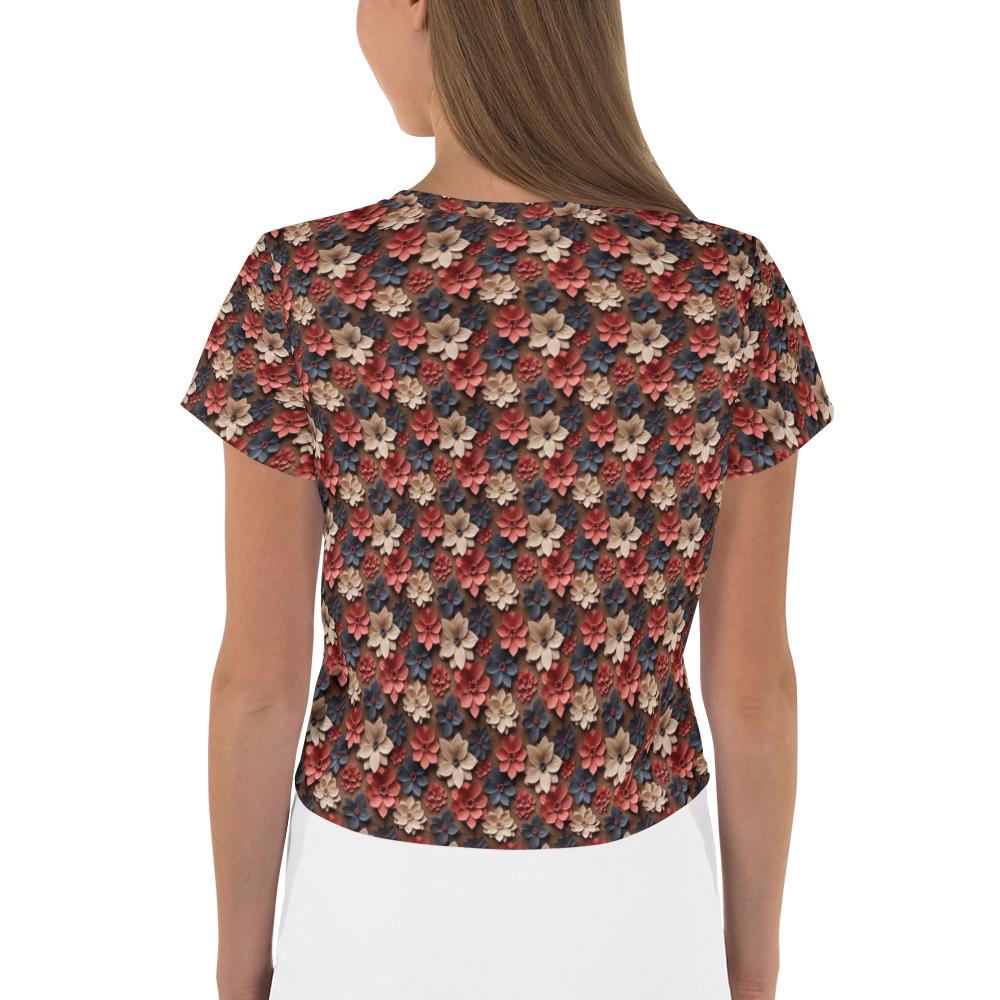 Women&#39;s Floral Print Crop Tee - Stylish & Cute Casual Shirt, Trendy Summer Top, Perfect for Everyday Wear or a Casual Outing