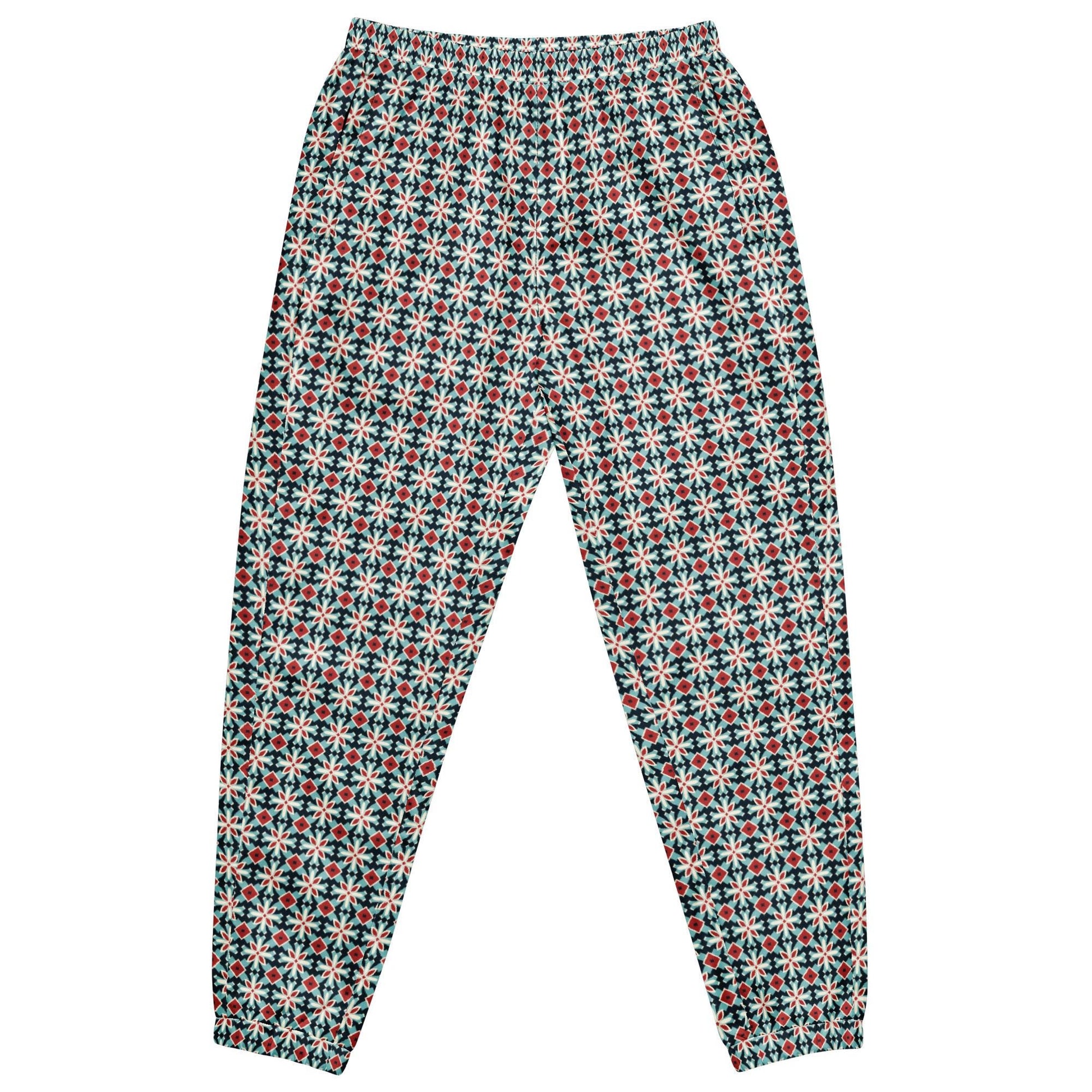 Men&#39;s Stylish Geometric Print Track Pants - Trendy All-Over Pattern, Comfortable Fashionable Athletic Wear for Casual & Active Days