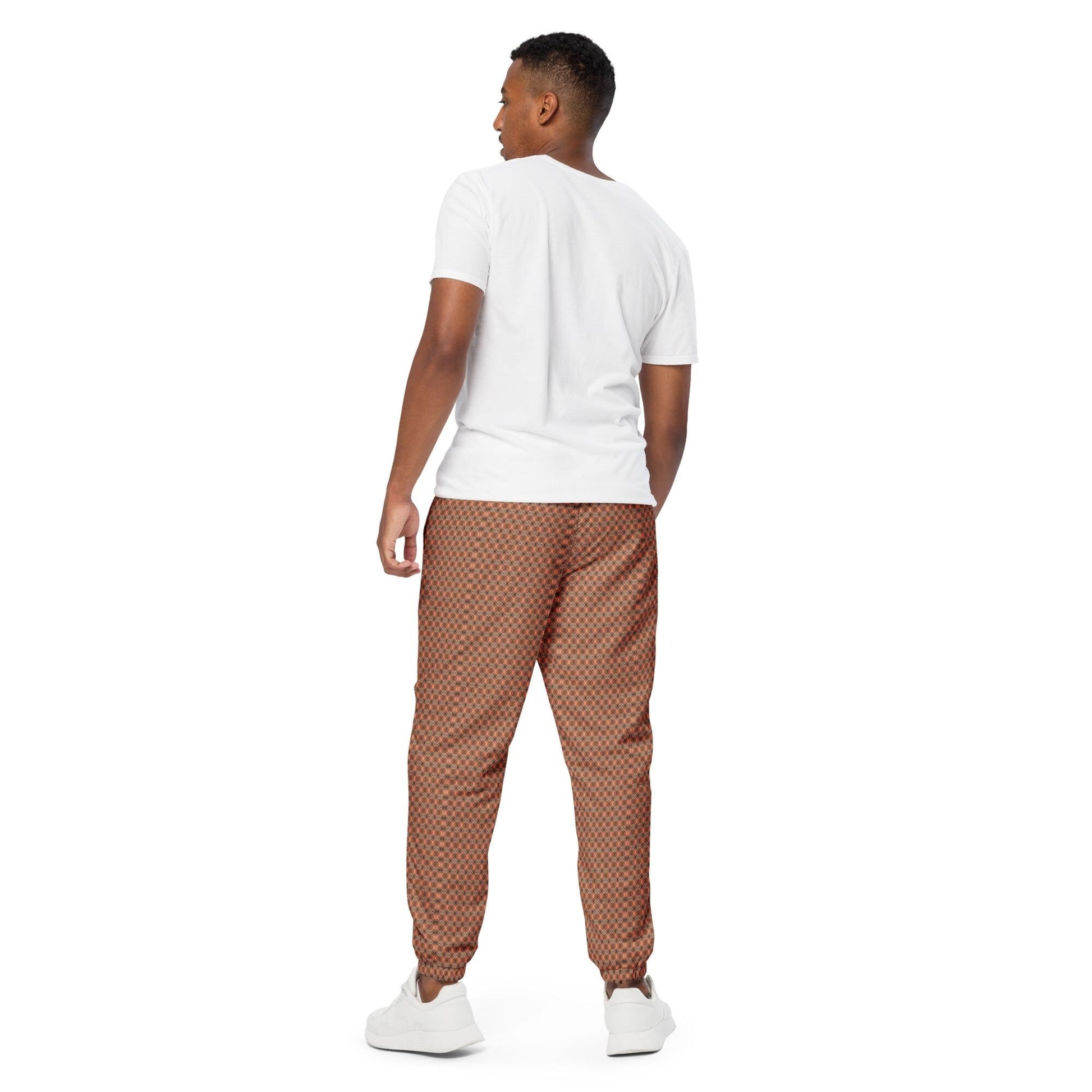 Men&#39;s Geometric Runway Design Track Pants | Stylish Casual Modern Joggers | Trendy Athletic Wear | Comfortable & Fashionable