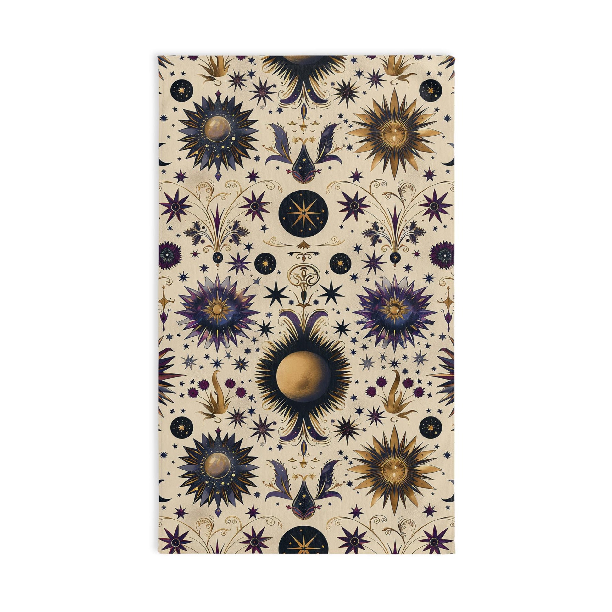 Celestial Hand Towel - Cosmic Decor, Starry Kitchen Towel, Astrology Gift, Boho Bathroom Accessory, Sun and Moon Towel