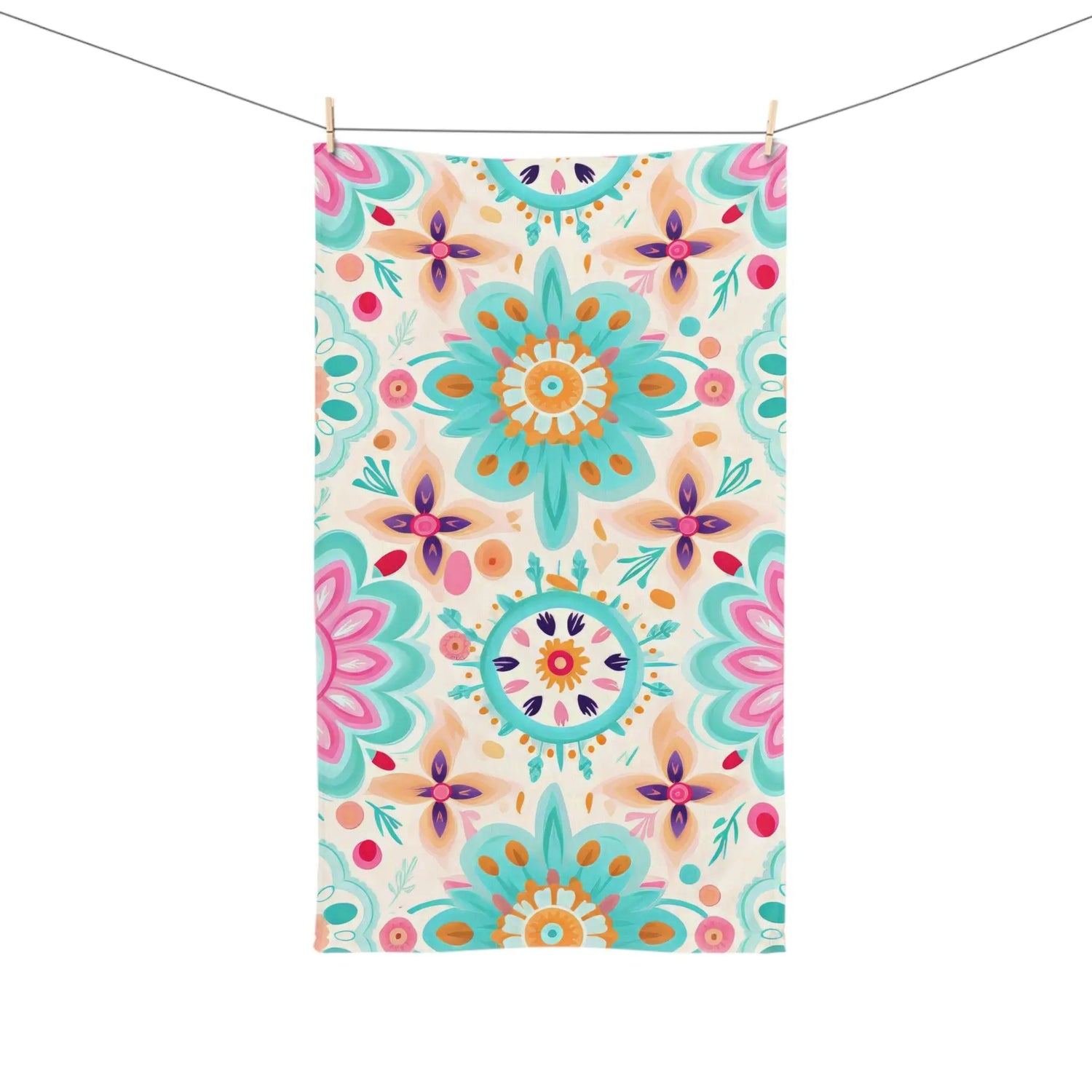 Colorful Floral Hand Towel, Boho Kitchen Towel, Vibrant Bathroom Decor, Ideal for Housewarming, Mothers Day or Weddings, Gift for Her