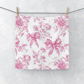 Floral Face Towel - Vintage Rose Pink Decor, Elegant Guest Towels, Bathroom Accessory, Bridal Shower Gift, Spa Towels, Home Decor