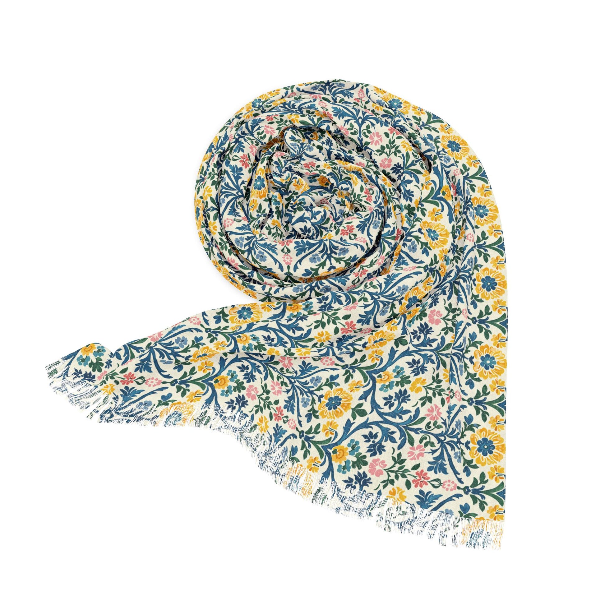 Floral Lightweight Scarf, Boho Style Wrap, Spring Fashion Accessory, Lightweight Shawl for Women, Gift for Her, Summer Scarf