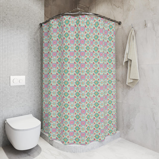 Colorful Floral Shower Curtains - Boho Chic Bathroom Decor, Vibrant Home Accessories, Gift for Housewarming, Summer Vibes, Spa Retreat
