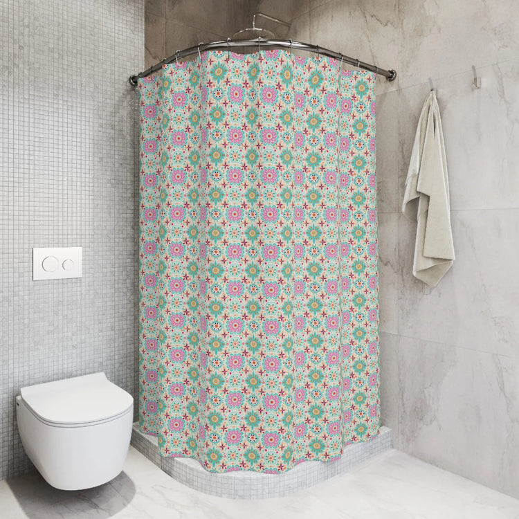 Colorful Floral Shower Curtains - Boho Chic Bathroom Decor, Vibrant Home Accessories, Gift for Housewarming, Summer Vibes, Spa Retreat