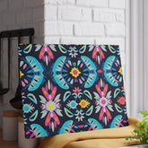 Vibrant Floral Glass Cutting Board for Kitchen, Colorful Chopping Board, Kitchen Decor, Gift for Her, Floral Kitchenware