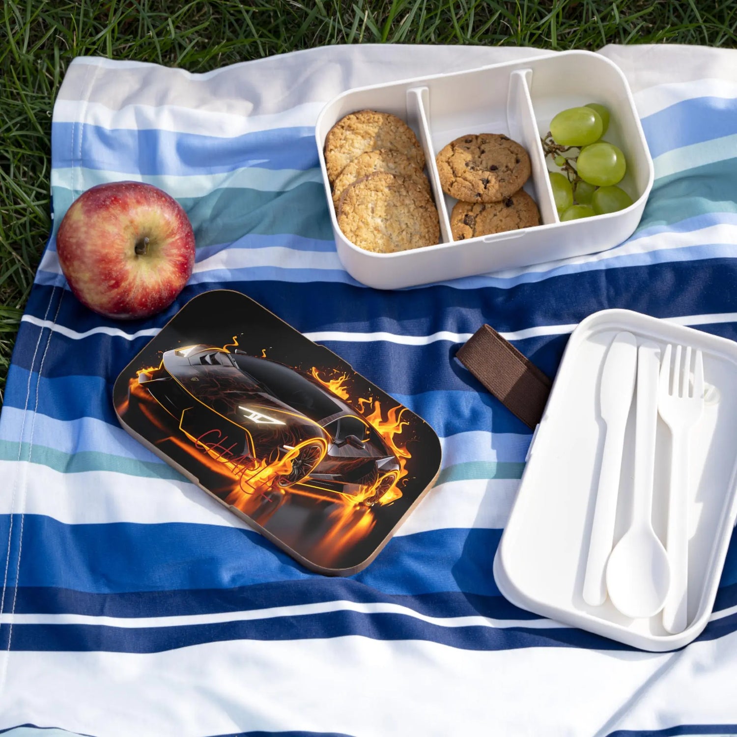 Personalized Car-Themed Bento Lunch Box, Kids Lunch Container, Stylish Meal Prep, Gift for Young Car Enthusiasts, School Lunch