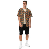 Modern Men’s Earthtone Swirl Marble Design Recycled Baseball Jersey - Eco-Friendly, Stylish, Trendy Sporty Streetwear