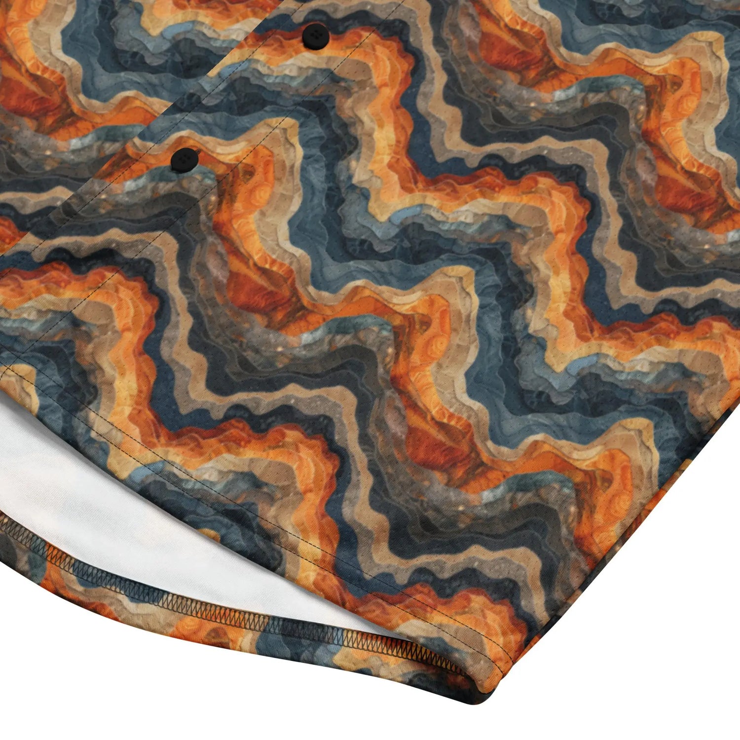 Modern Men’s Earthtone Swirl Marble Design Recycled Baseball Jersey - Eco-Friendly, Stylish, Trendy Sporty Streetwear