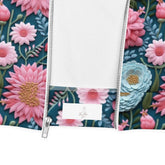Women’s Floral All-Over Print Bomber Jacket - Beautiful Designer Pattern, Trendy Spring Outerwear, Bold & Stylish Jacket for Her