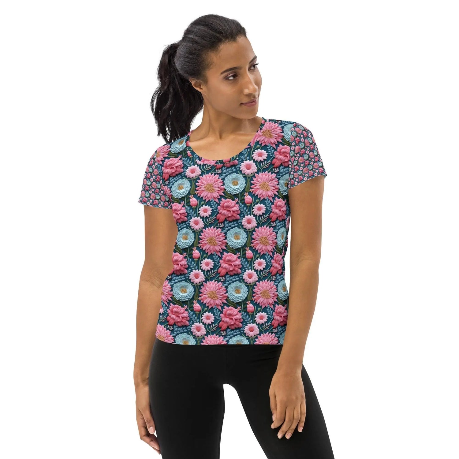 Women’s 3D Spring Floral All-Over Print Shirt - Beautiful Vibrant Floral Pattern, Trendy Casual Top, Perfect for Spring & Summer