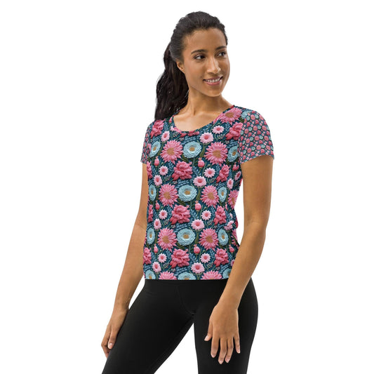 Women’s 3D Spring Floral All-Over Print Shirt - Beautiful Vibrant Floral Pattern, Trendy Casual Top, Perfect for Spring & Summer