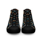 Men’s Vibrant Geometrical AOP High Top Shoes - Bold All-Over Print, Trendy Streetwear Sneakers, Unique Fashion Footwear
