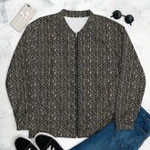 Men’s Geometric All-Over Pattern Bomber Jacket – Stylish & Trendy Streetwear Jacket for Modern Men – Fashionable Outerwear