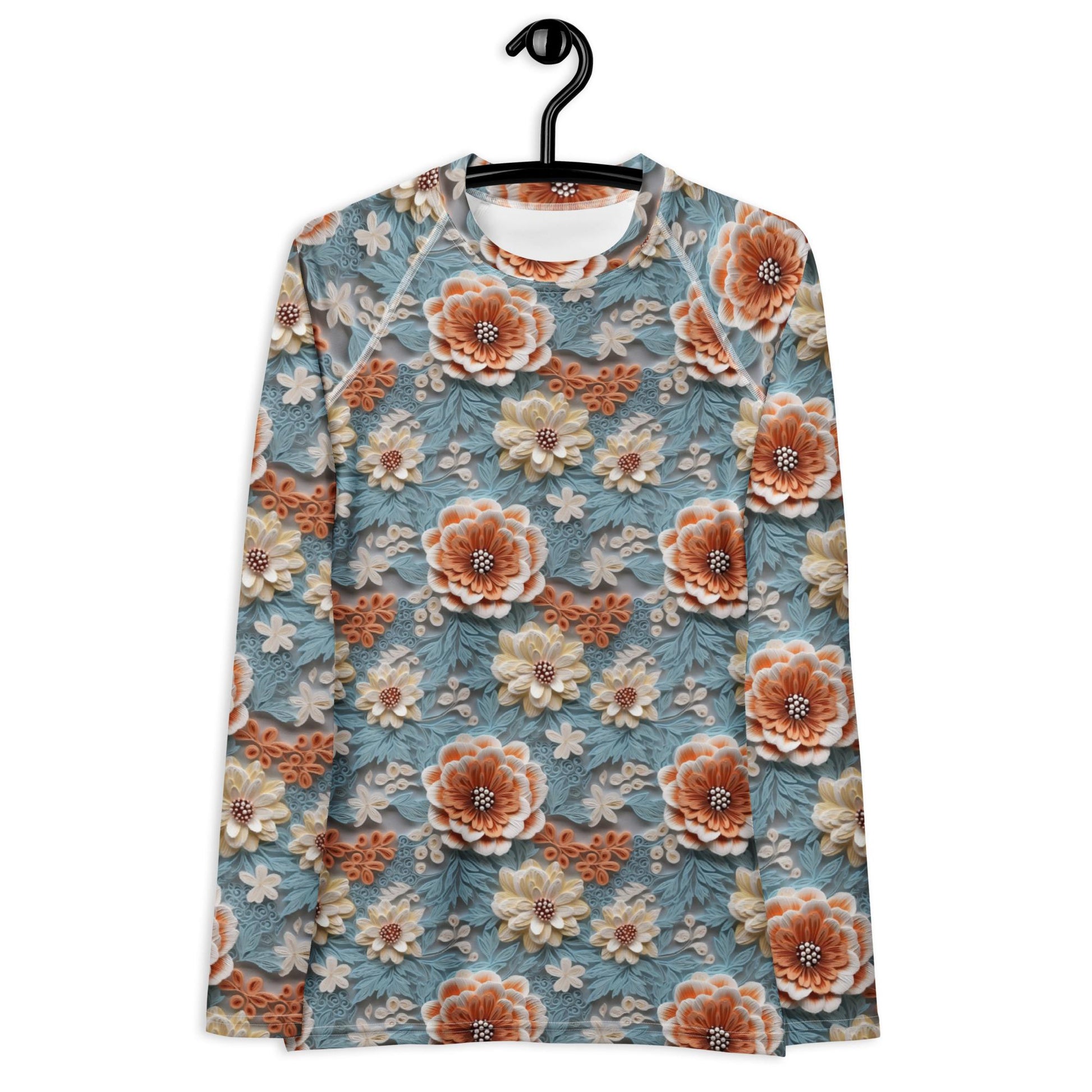 Floral Women&#39;s Rashguard Top | All-Over Pattern UV Protection for Active Everyday Wear | Stylish & Comfortable Swim Shirt for Sun Protection
