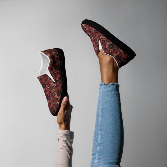 Women’s Floral Print Slip-On Canvas Shoes | Comfortable & Stylish Everyday Flats | Casual Slip-Ons with Vibrant Floral Pattern
