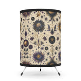 Bohemian Tripod Lamp with Celestial Design Shade, Home Decor, Meditative Lighting, Gift for Housewarming, Boho Aesthetic, Unique Night Light
