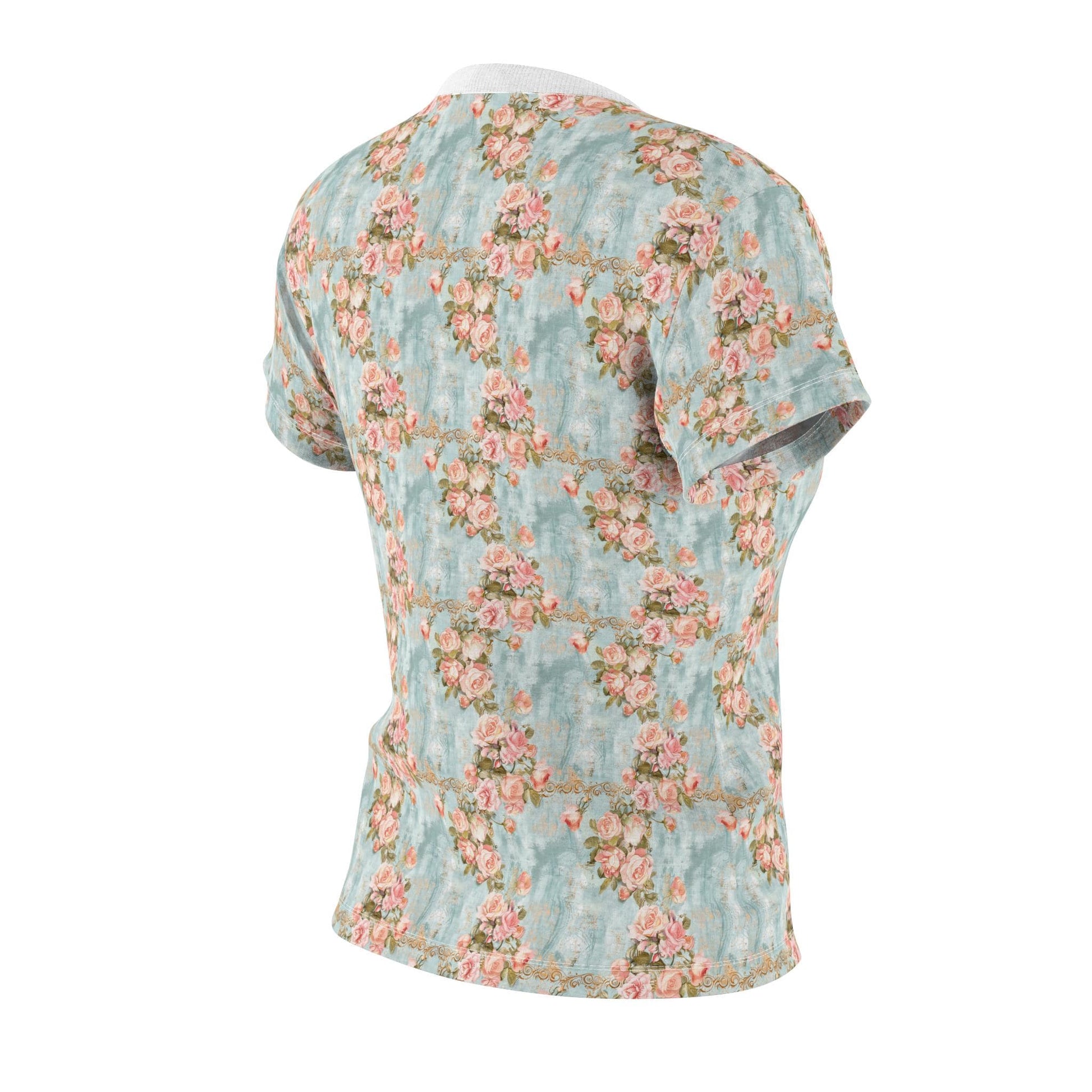 Floral Print Women's Cut & Sew Tee, Casual Summer Shirt, Vintage Style Top, Gift for Her, Perfect for Spring Fests