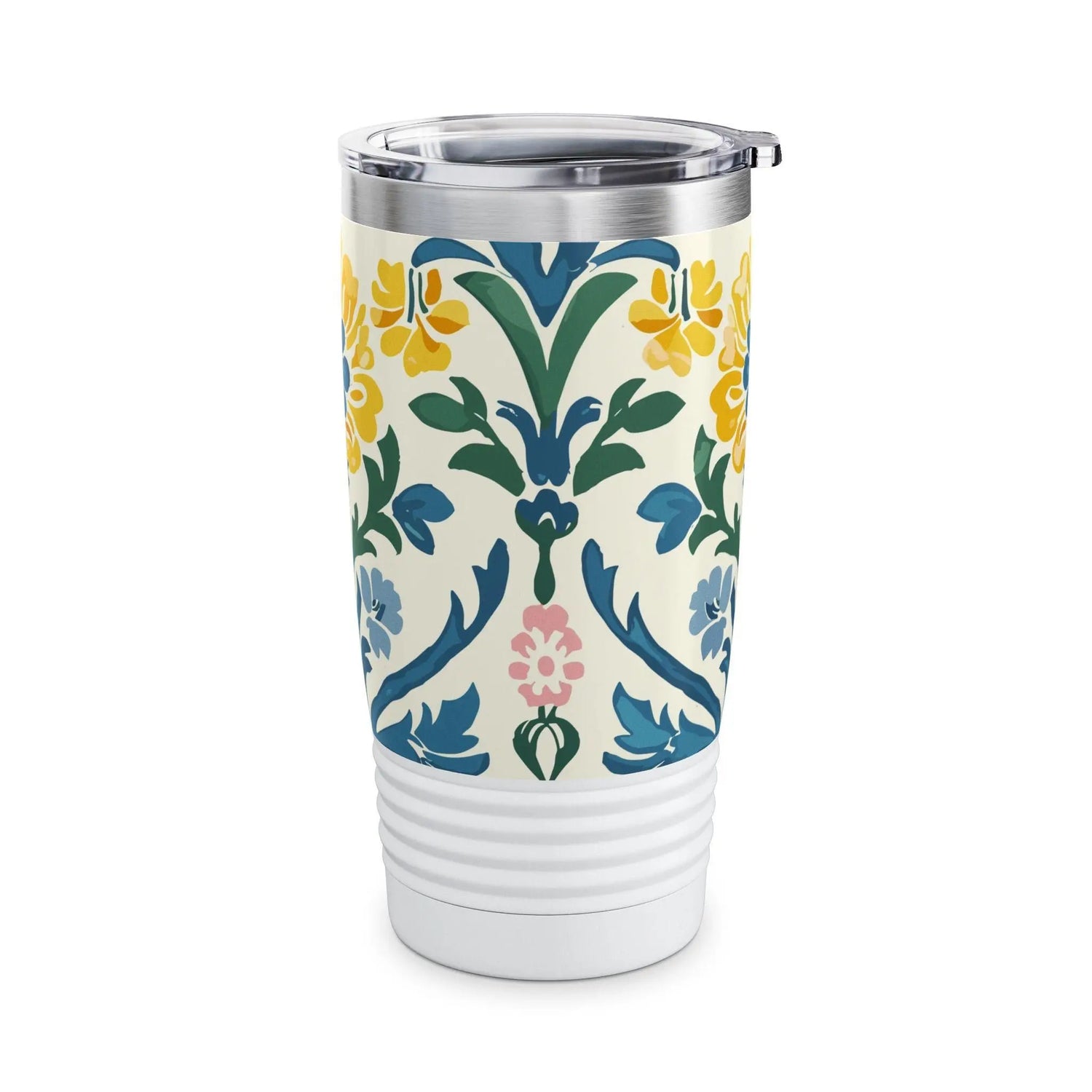 Floral Pattern Ringneck Tumbler, 20oz | Travel Mug, Coffee Cup, Insulated Water Bottle, Gift for Nature Lovers, Summer Vibes