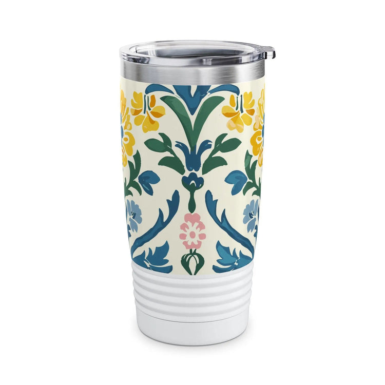Floral Pattern Ringneck Tumbler, 20oz | Travel Mug, Coffee Cup, Insulated Water Bottle, Gift for Nature Lovers, Summer Vibes