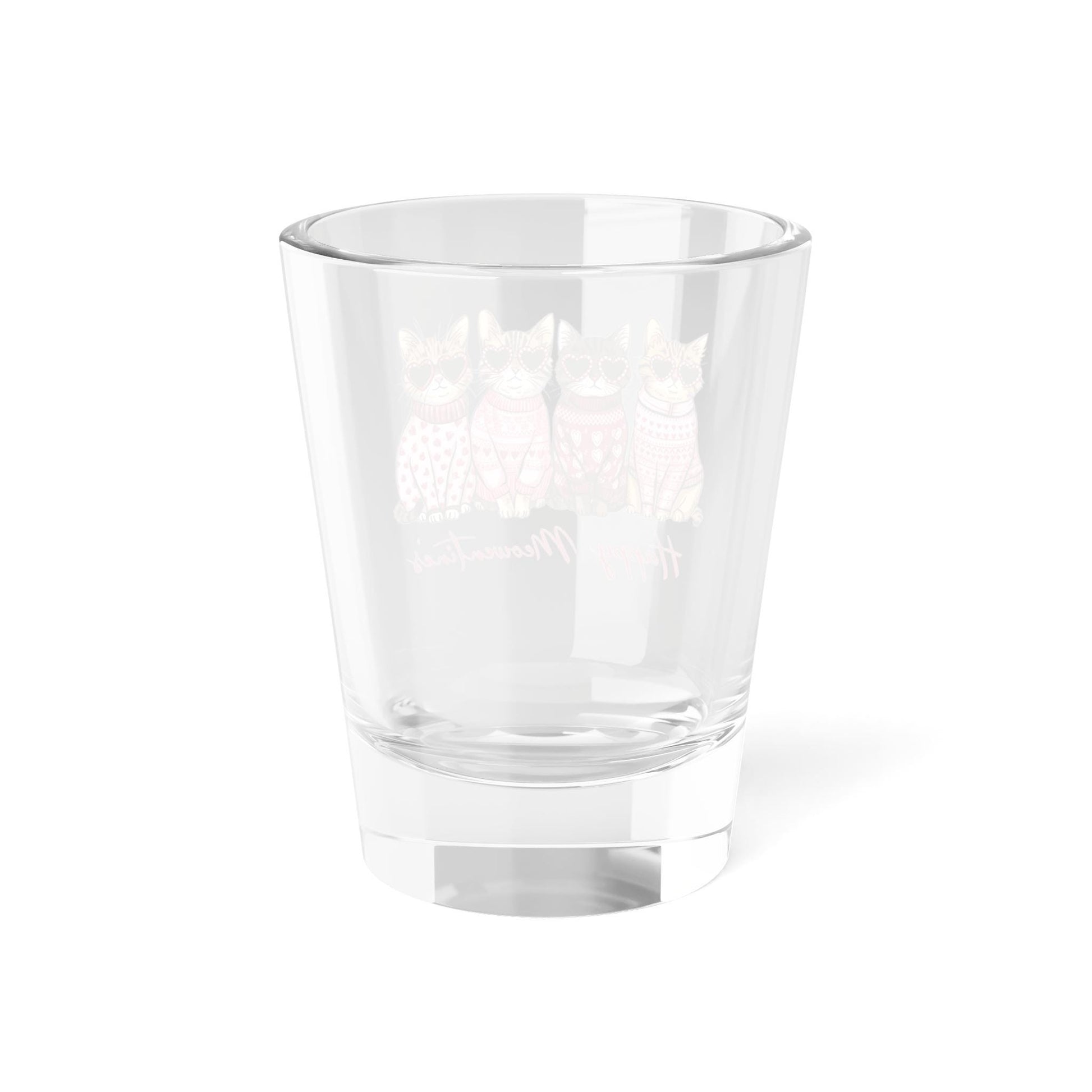Cute Cat Happy Meowmentine's Shot Glass, Perfect Gift for Cat Lovers, Valentine's Day, Home Bar Decor, Pet Themed Drinkware