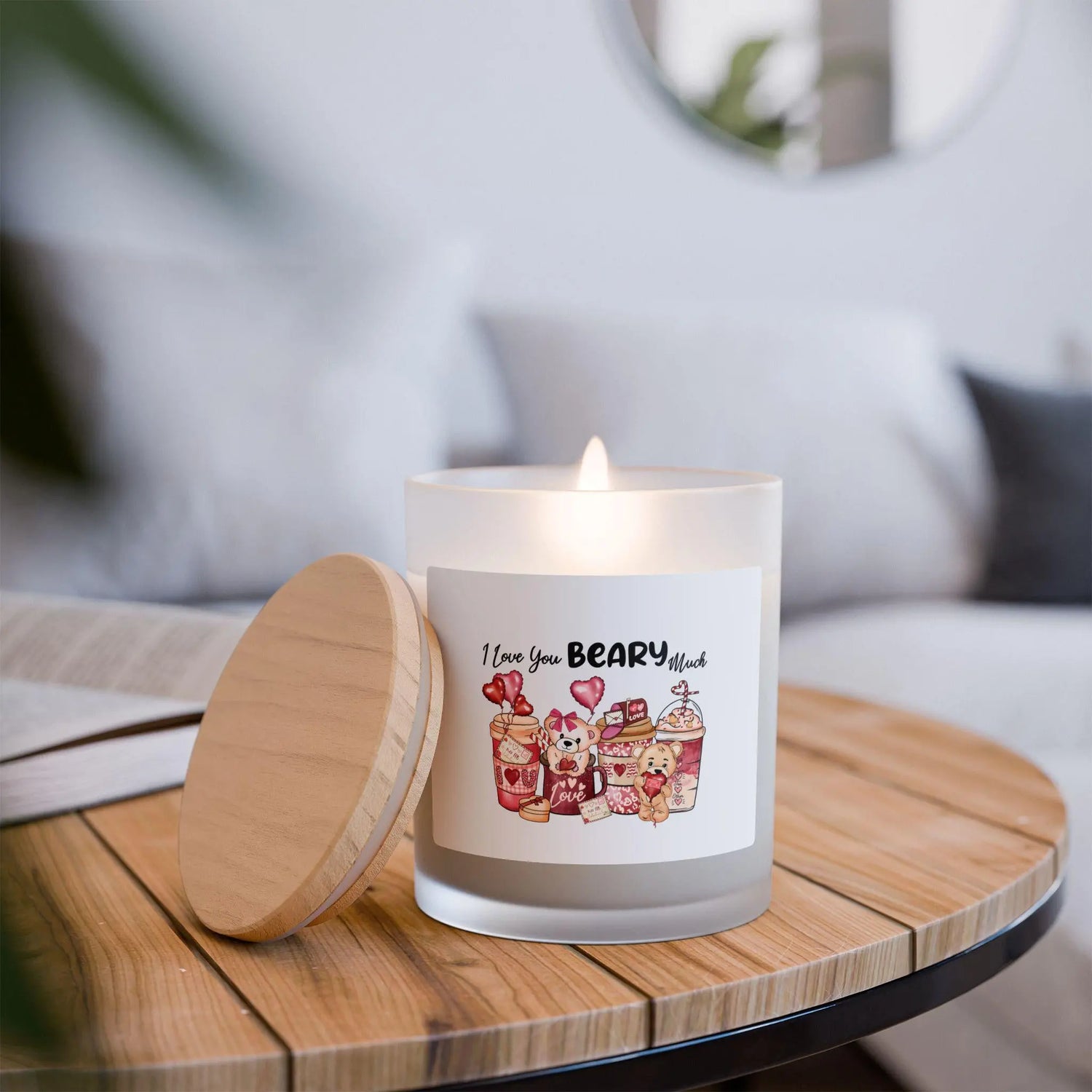 Cute Beary Much Candle | Frosted Glass Candle for Gifts, Home Decor, Romantic Gestures, Valentine&