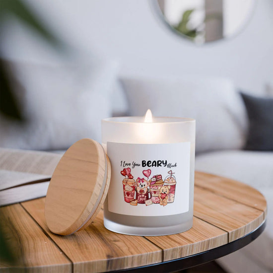 Cute Beary Much Candle | Frosted Glass Candle for Gifts, Home Decor, Romantic Gestures, Valentine&