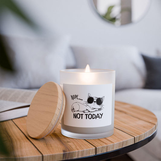 Cat Lover's Frosted Glass Candle, Snarky Home Decor, Unique Gift for Pet Owners, Funny Candle for Relaxation, Cat-Themed Gifts, Gift for