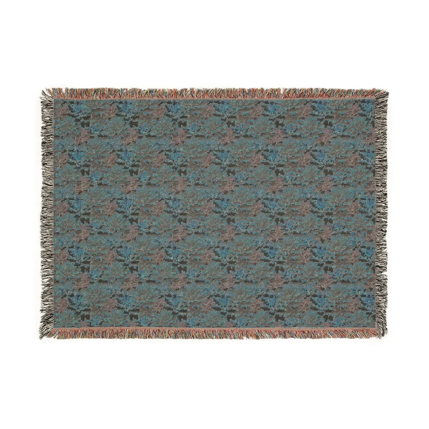 Boho Floral Woven Blanket, Cozy Throw for Home Decor, Gift for Housewarming, Rustic Blanket for Couch, All-Season Blanket