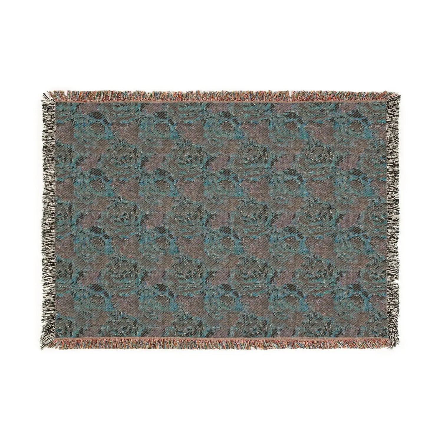 Floral Woven Blanket - Cozy Throw, Home Decor, Gift for Her, Wedding Present, Bohemian Style