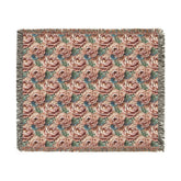 Floral Woven Blanket - Cozy Throw, Home Decor, Gift for Her, Wedding Present, Bohemian Style