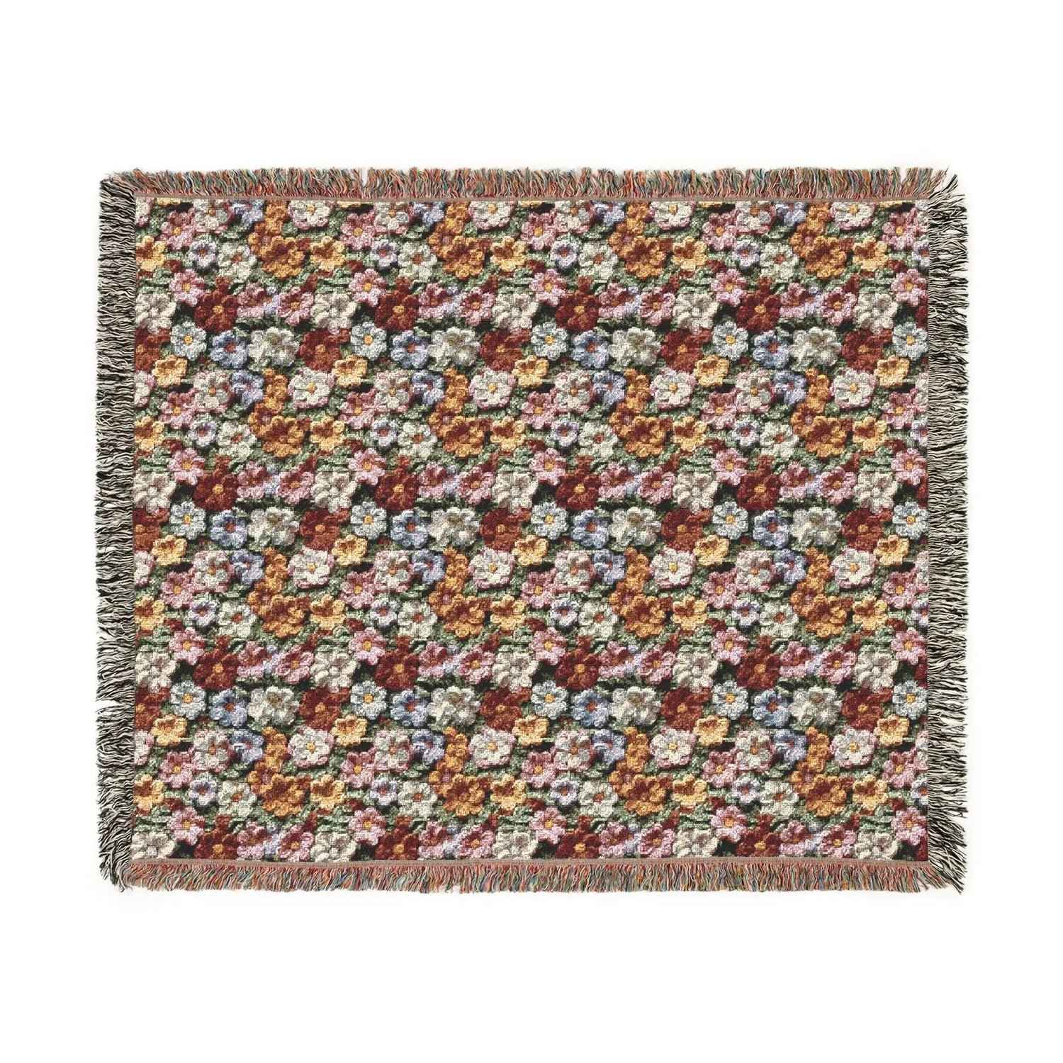 Floral Woven Blanket, Cozy Throw, Boho Home Decor, Perfect for Picnics, Gifts for Her, Warm Layer for All Seasons