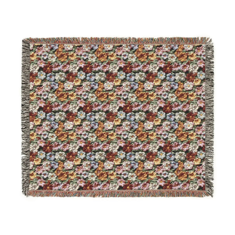 Floral Woven Blanket, Cozy Throw, Boho Home Decor, Perfect for Picnics, Gifts for Her, Warm Layer for All Seasons