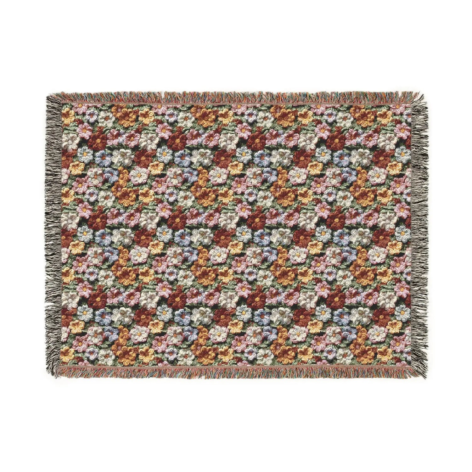 Floral Woven Blanket, Cozy Throw, Boho Home Decor, Perfect for Picnics, Gifts for Her, Warm Layer for All Seasons