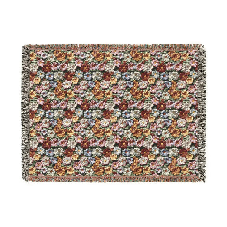 Floral Woven Blanket, Cozy Throw, Boho Home Decor, Perfect for Picnics, Gifts for Her, Warm Layer for All Seasons