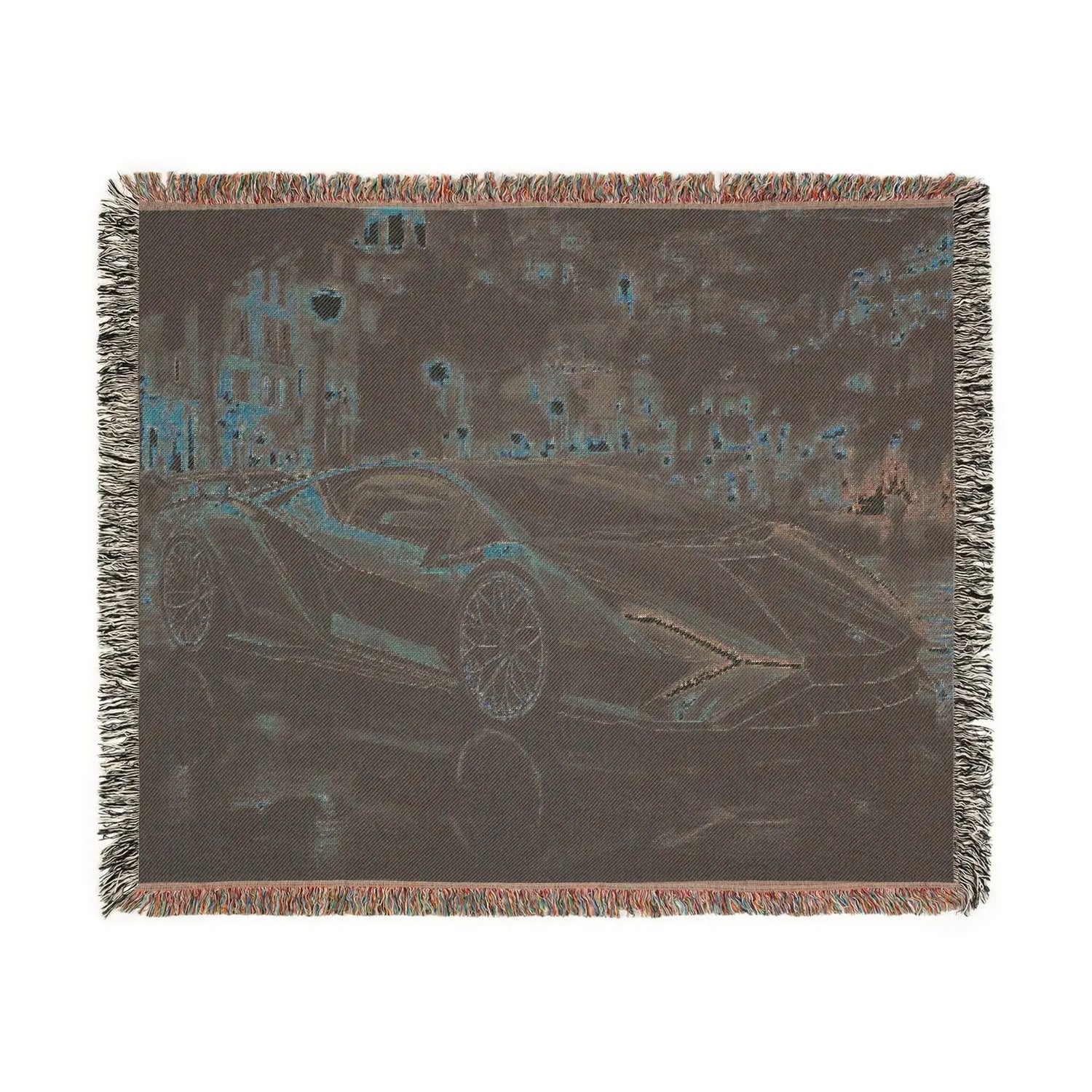 Luxury Car Lover Woven Blanket, Cozy Home Decor, Gift for Him, Automotive Enthusiast, Unique Car-Themed Gift, Soft Throw Blanket