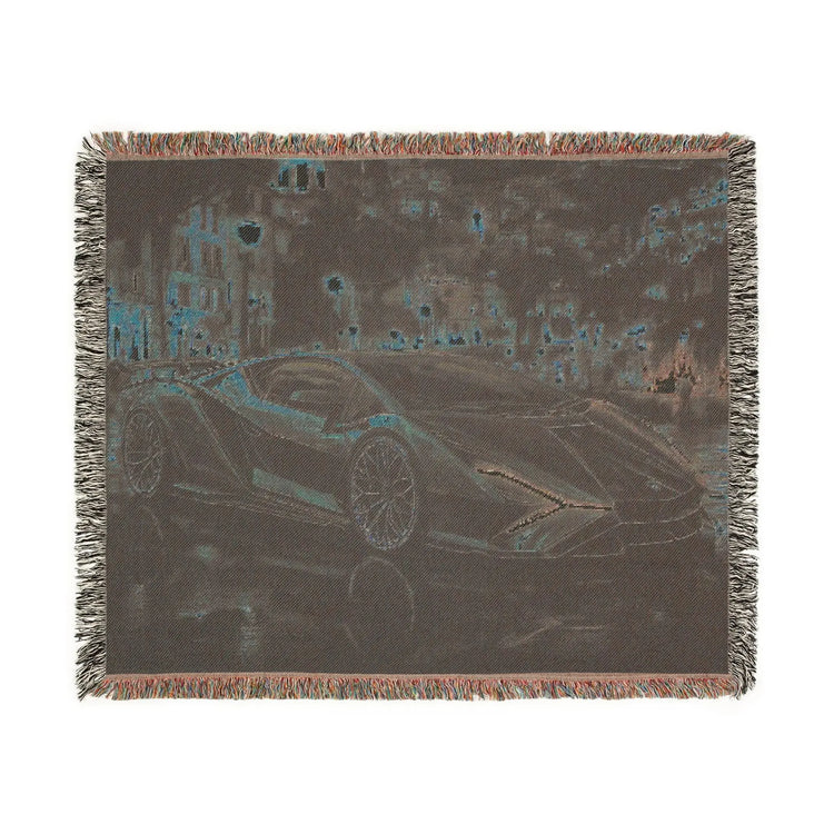 Luxury Car Lover Woven Blanket, Cozy Home Decor, Gift for Him, Automotive Enthusiast, Unique Car-Themed Gift, Soft Throw Blanket
