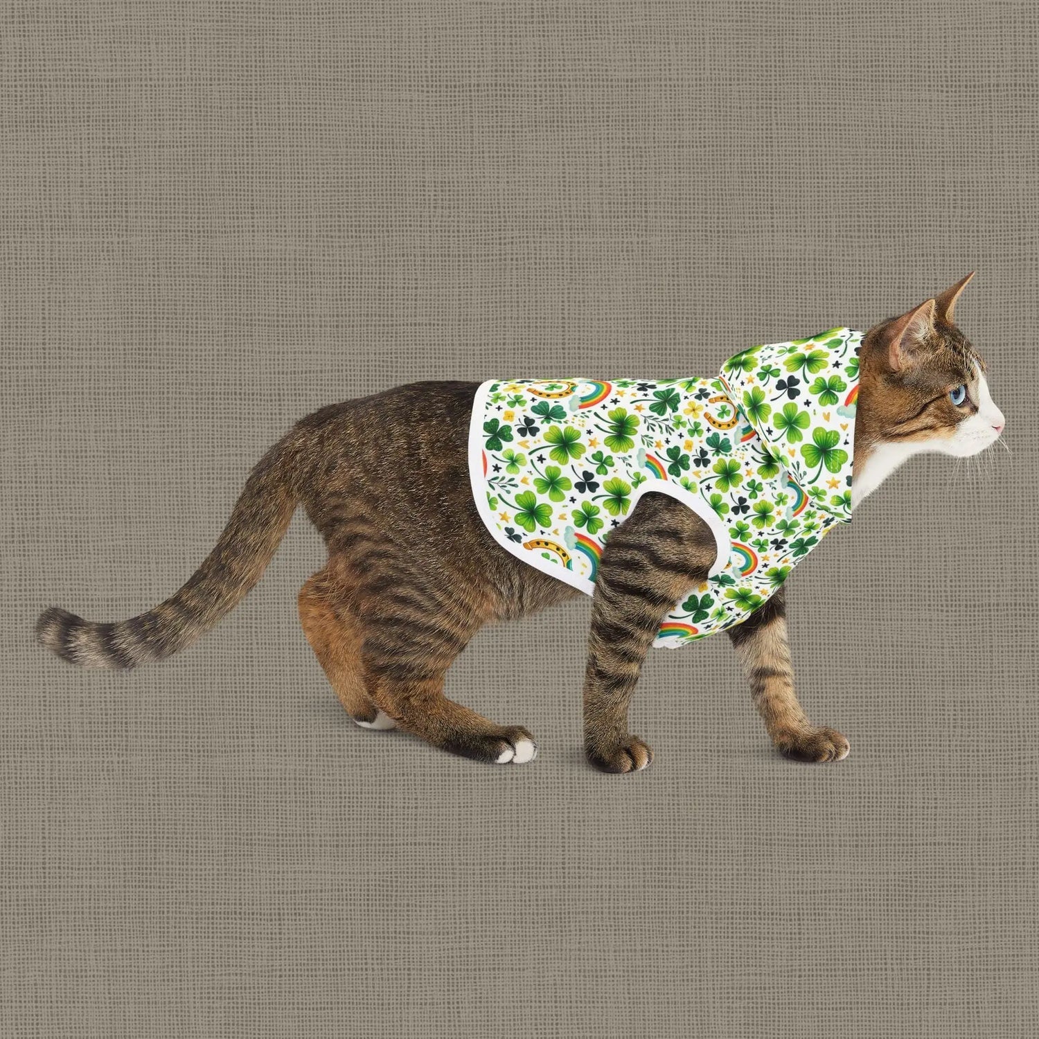 Rainbow Shamrock Pet Hoodie for Dogs, Lucky Dog Apparel, St. Patrick&