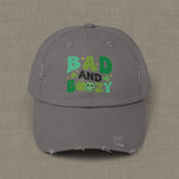 Bad and Boozy Distressed Cap, Perfect for St. Patricks Day, Casual Outings, Gift for Friends, Trendy Fashion Accessory, Unisex hat