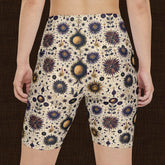 Bohemian Floral Workout Shorts, Comfortable Fitness Shorts, Yoga Bottoms, Activewear for Women, Summer Exercise Gear