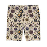 Bohemian Floral Workout Shorts, Comfortable Fitness Shorts, Yoga Bottoms, Activewear for Women, Summer Exercise Gear