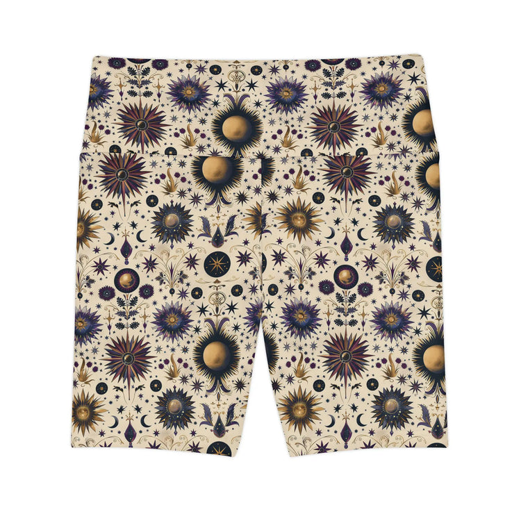 Bohemian Floral Workout Shorts, Comfortable Fitness Shorts, Yoga Bottoms, Activewear for Women, Summer Exercise Gear